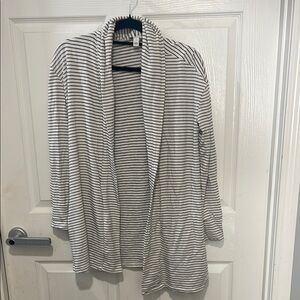 Daily Ritual Black and White Striped Cardigan